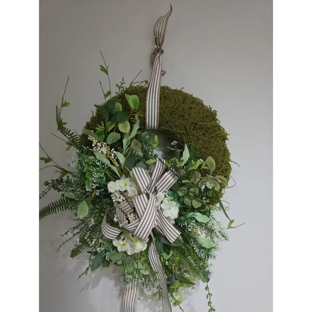 Handmade Every Day Year Round Moss Covered Angel Vine Wreath Large